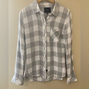 Rails Hunter plaid button down-white & grey